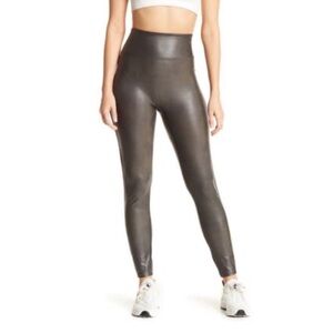 Spanx Faux Leather Leggings Color Gun Metal Large